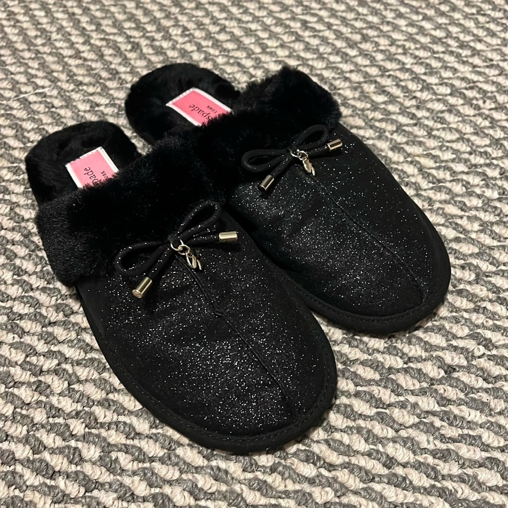 Kate Spade Women’s Slippers! Black sparkle! Size 7